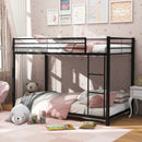 Low Profile Twin Over Twin Metal Bunk Bed with Full-length Guardrails by LJGDeals