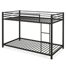 Low Profile Twin Over Twin Metal Bunk Bed with Full-length Guardrails by LJGDeals
