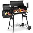 Low Smoke Outdoor BBQ Grill Steel Barbecue Cooker with Firebox by DirectDeals