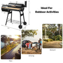 Low Smoke Outdoor BBQ Grill Steel Barbecue Cooker with Firebox by LJGDeals