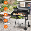 Low Smoke Outdoor BBQ Grill Steel Barbecue Cooker with Firebox by DirectDeals