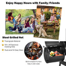 Low Smoke Outdoor BBQ Grill Steel Barbecue Cooker with Firebox by DirectDeals