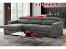 Lucious Gray Double Slider Power Sectional Sofa w/ Storage LAF Chaise by Ornate Furniture