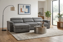 Lucious Gray Double Slider Power Sectional Sofa w/ Storage LAF Chaise by Ornate Furniture