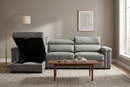 Lucious Gray Double Slider Power Sectional Sofa w/ Storage LAF Chaise by Ornate Furniture