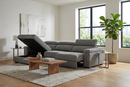 Lucious Gray Double Slider Power Sectional Sofa w/ Storage LAF Chaise by Ornate Furniture