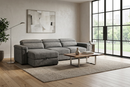 Lucious Gray Double Slider Power Sectional Sofa w/ Storage LAF Chaise by Ornate Furniture