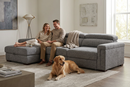 Lucious Gray Double Slider Power Sectional Sofa w/ Storage LAF Chaise by Ornate Furniture