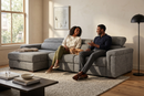 Lucious Gray Double Slider Power Sectional Sofa w/ Storage LAF Chaise by Ornate Furniture