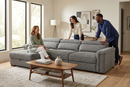 Lucious Gray Double Slider Power Sectional Sofa w/ Storage LAF Chaise by Ornate Furniture