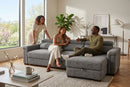 Lucious Gray Double Slider Power Sectional Sofa w/ Storage RAF Chaise by Ornate Furniture