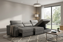 Lucious Gray Double Slider Power Sectional Sofa w/ Storage RAF Chaise by Ornate Furniture