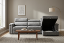 Lucious Gray Double Slider Power Sectional Sofa w/ Storage RAF Chaise by Ornate Furniture