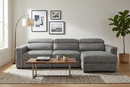 Lucious Gray Double Slider Power Sectional Sofa w/ Storage RAF Chaise by Ornate Furniture