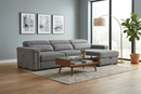 Lucious Gray Double Slider Power Sectional Sofa w/ Storage RAF Chaise by Ornate Furniture