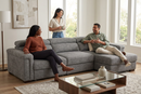 Lucious Gray Double Slider Power Sectional Sofa w/ Storage RAF Chaise by Ornate Furniture