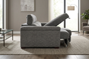 Lucious Gray Double Slider Power Sectional Sofa w/ Storage RAF Chaise by Ornate Furniture