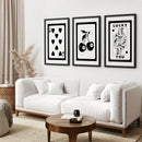 Black and White 8 Ball Cherry Art Set of 3 Prints by Wall Art Set