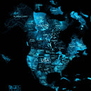 3D Luminous Colored Wooden World Map Space
