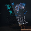 3D Luminous Colored Wooden World Map Space