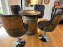Luxury Hydraulic Whiskey & Wine Barrel Stool — Memory Foam, Counter-to-Bar Height
