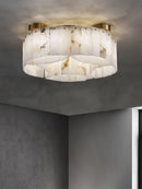 Luxe White Alabaster Ceiling Lamp