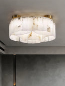 Luxe White Alabaster Ceiling Lamp
