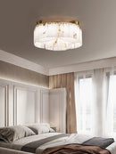 Luxe White Alabaster Ceiling Lamp