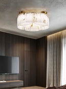 Luxe White Alabaster Ceiling Lamp
