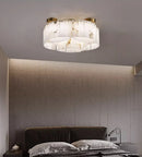 Luxe White Alabaster Ceiling Lamp
