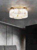 Luxe White Alabaster Ceiling Lamp