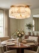 Luxe White Alabaster Ceiling Lamp