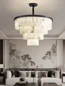 Luxurious Cascading Snow Plaster Chandelier
