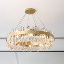 Round Luxury Crystal Column Chandelier