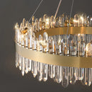 Round Luxury Crystal Column Chandelier