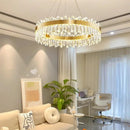 Round Luxury Crystal Column Chandelier