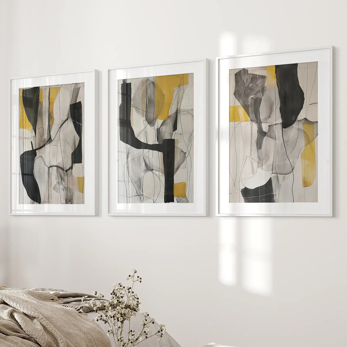 Golden Abstract Shapes Modern Wall Decor Poster, photo 4 of 10