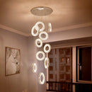 10 Lights - Hanging LED crystal lamp for staircase, lobby, living space, stairwell