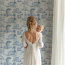 Classic Blue French Toile Wallpaper - Elegant Countryside Wallcovering