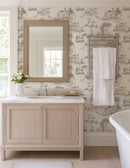 Luxury French Toile Wallpaper - Elegant Vintage Horse & Equestrian Wallcovering