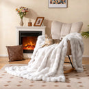 Luxury Fuzzy Plush Rabbit Fur Bubble Blanket for Armchair by LJGDeals