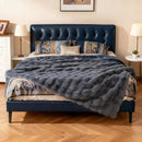 Luxury Fuzzy Plush Rabbit Fur Bubble Blanket for Armchair by LJGDeals