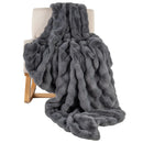 Luxury Fuzzy Plush Rabbit Fur Bubble Blanket for Armchair by LJGDeals
