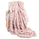 Luxury Fuzzy Plush Rabbit Fur Bubble Blanket for Armchair by LJGDeals