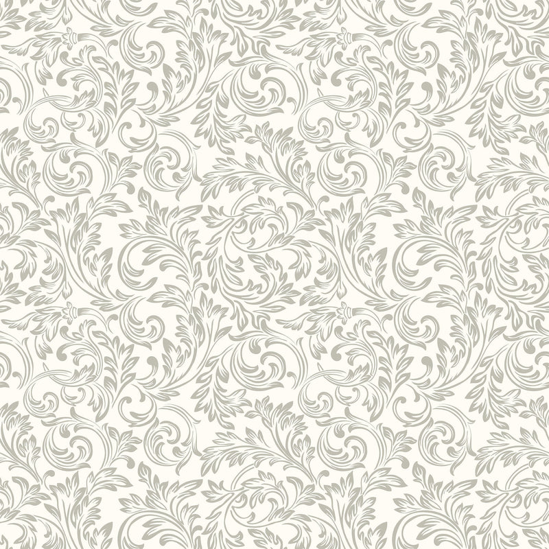 Gray Baroque Wallpaper - Modern Damask Design