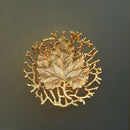 Leaf-Shaped Brass Biophilic Wall Lamp