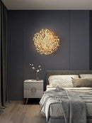 Leaf-Shaped Brass Biophilic Wall Lamp