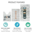 US States Chicago Design 3 Piece Bathroom Rugs Set |Ivory