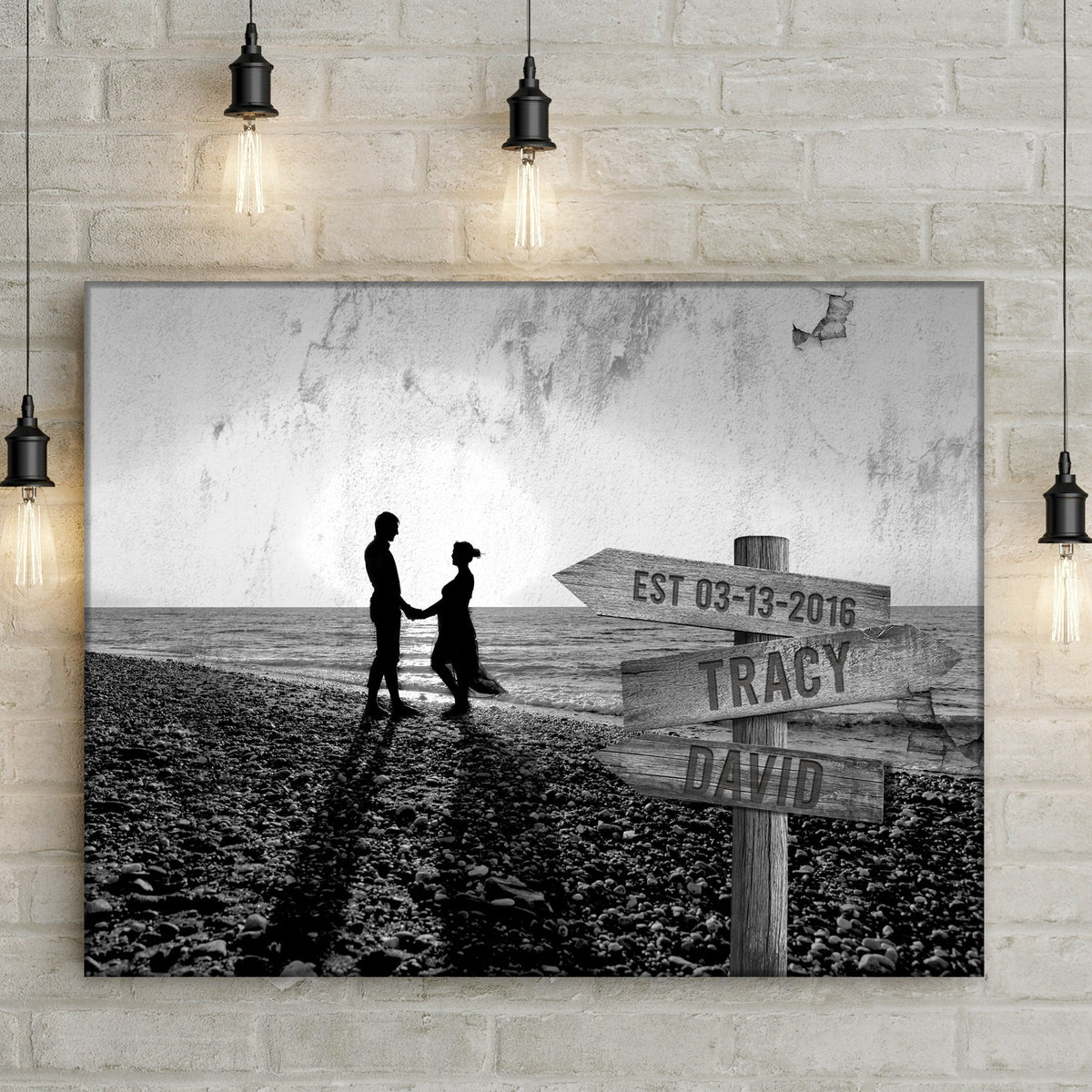 Monochrome Sunset Couple Sign, photo 6 of 7