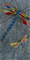 Dragonflies Art in Mosaic Marble | Luxury Handcrafted Natural Stone